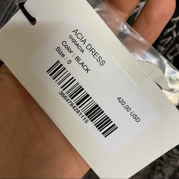 Ba&sh | Acia Metallic Embroidery Open Back Long Sleeve Dress Size 0 NEW - Picture 8 of 16